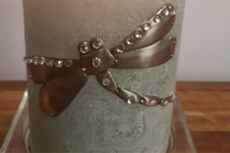 Pewter Dragonfly Candle by Sandy Griffiths from Sandy Art Studio