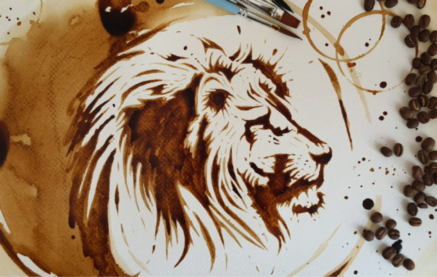 Coffee Art Lion Step by Step Tutorial