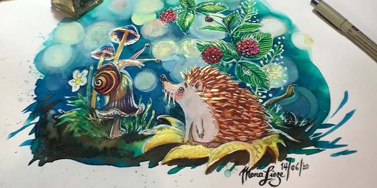 Lieze’s Tutorial on Watercolour Painting a Hedgehog